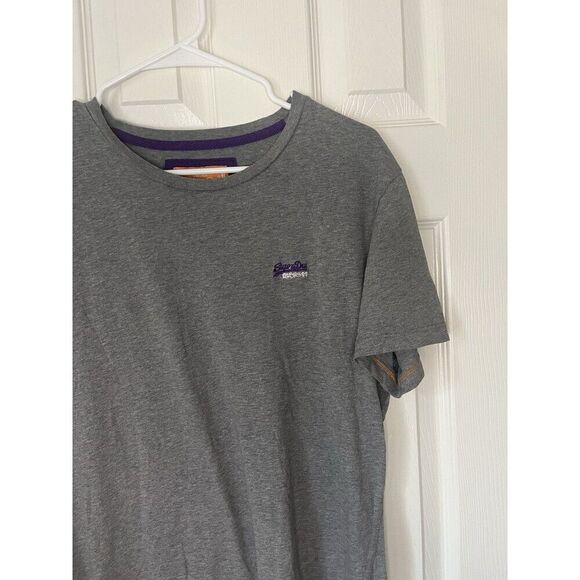 SuperDry Orange Label T-Shirt Mens Size XL Gray Logo Embroidered Vintage - Picture 2 of 8